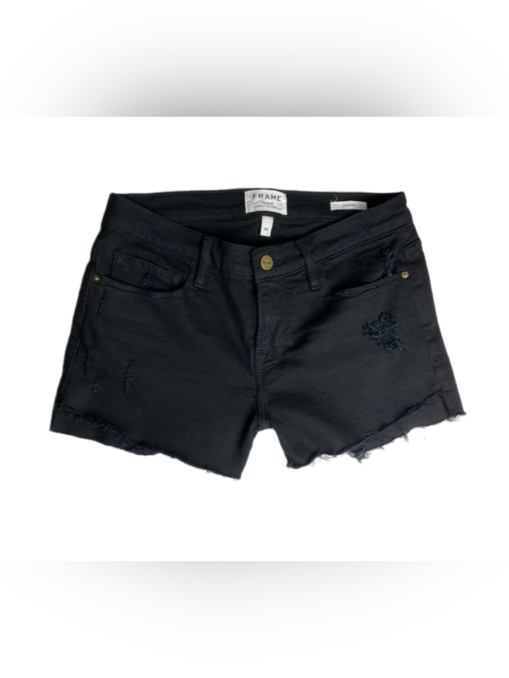Frame Le Cutoff Short in Noir Rookley Women’s Size 26